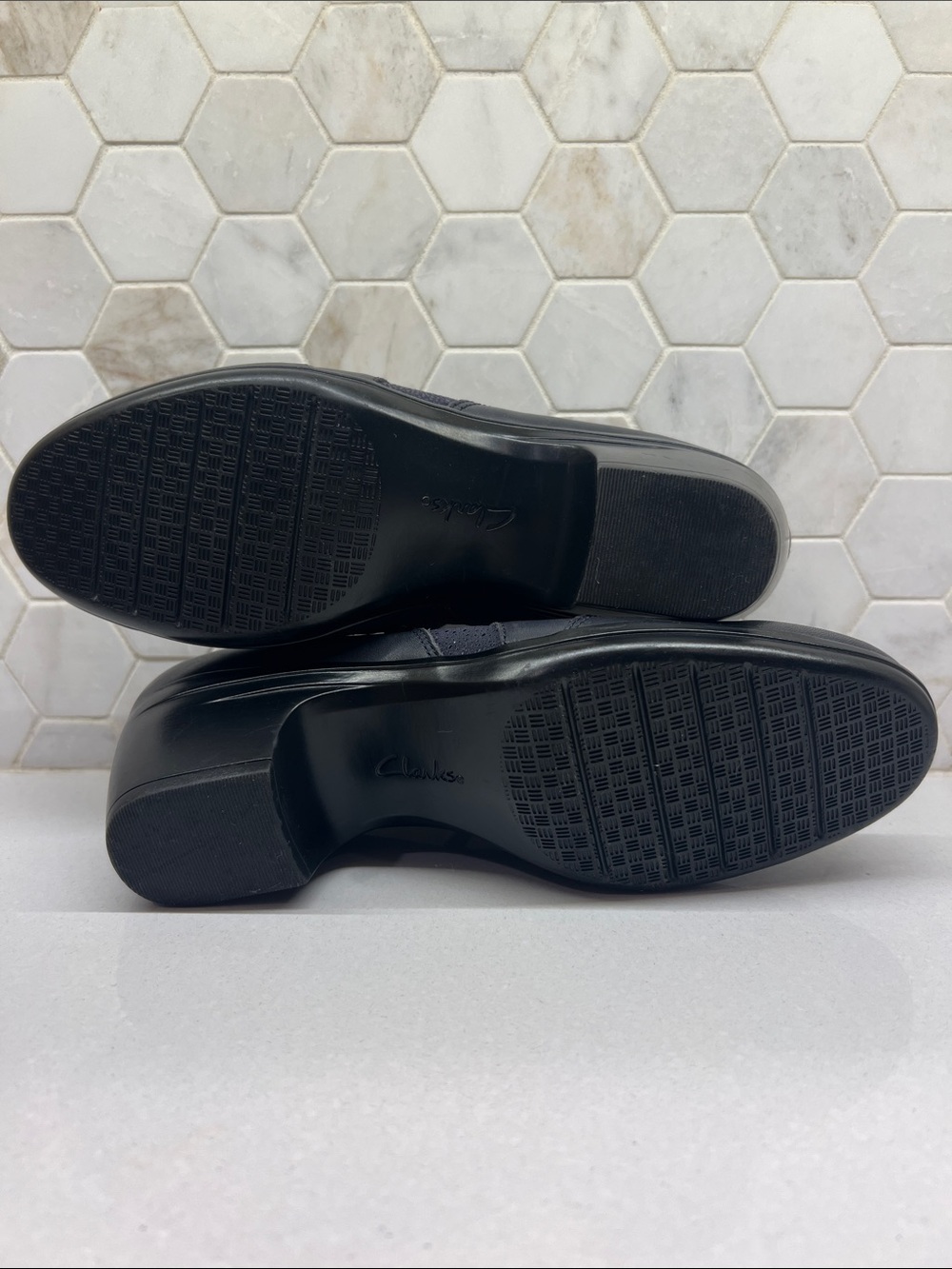 NEW Clarks Women's Emslie Warren Blue Navy Leather Booties Shoes Size 9.5M - Picture 9 of 10